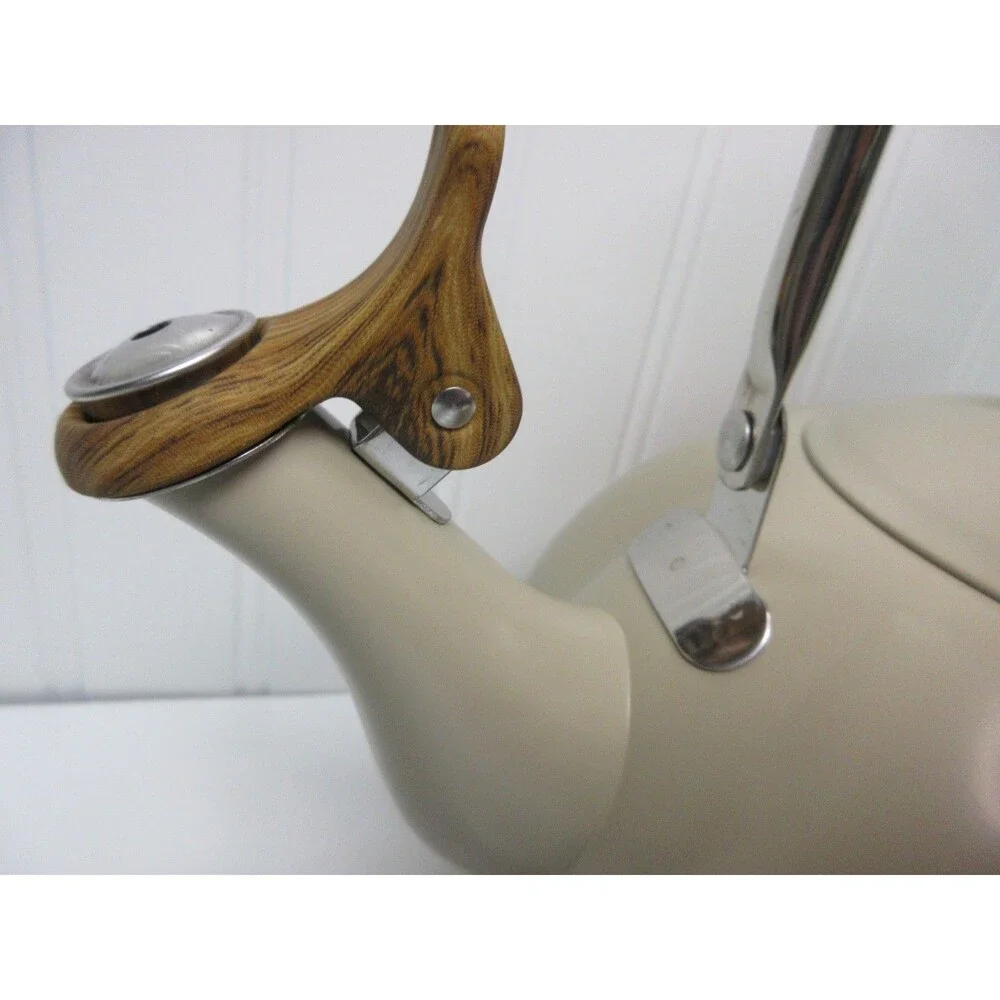 Pioneer Woman Pumpkin Whistling Tea Kettle with Lid Taupe
